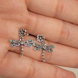 Silver Dragon-fly Earrings, S925